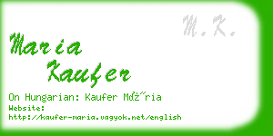 maria kaufer business card